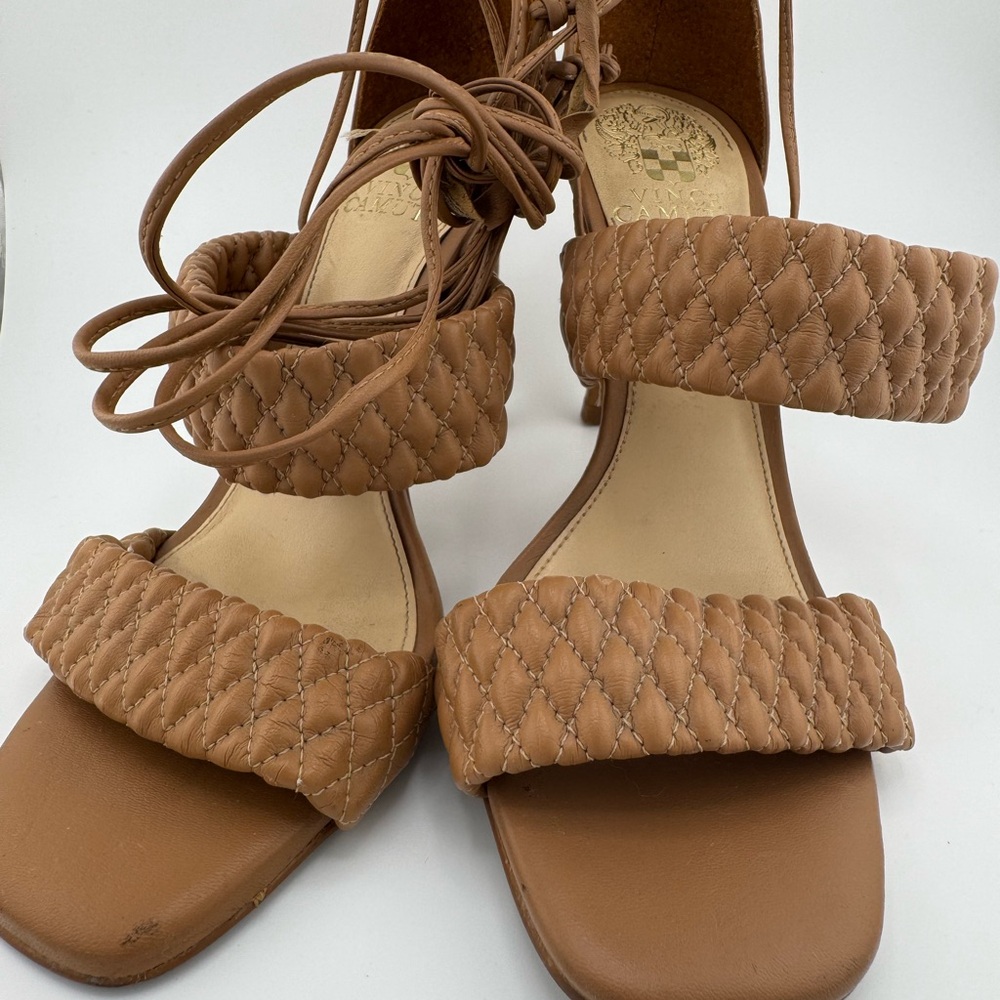 Vince Camuto Brown Woven Strap Sandals